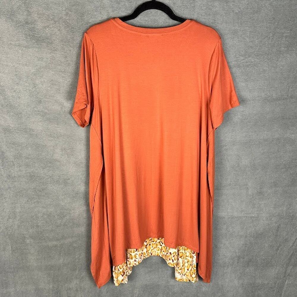 LOGO Lori Goldstein Top Womens 1X Rust 2 Piece Layered Tunic Stretch Lagenlook - Picture 5 of 13